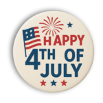 Happy 4th of July Pin Badge | Independence Day Celebration